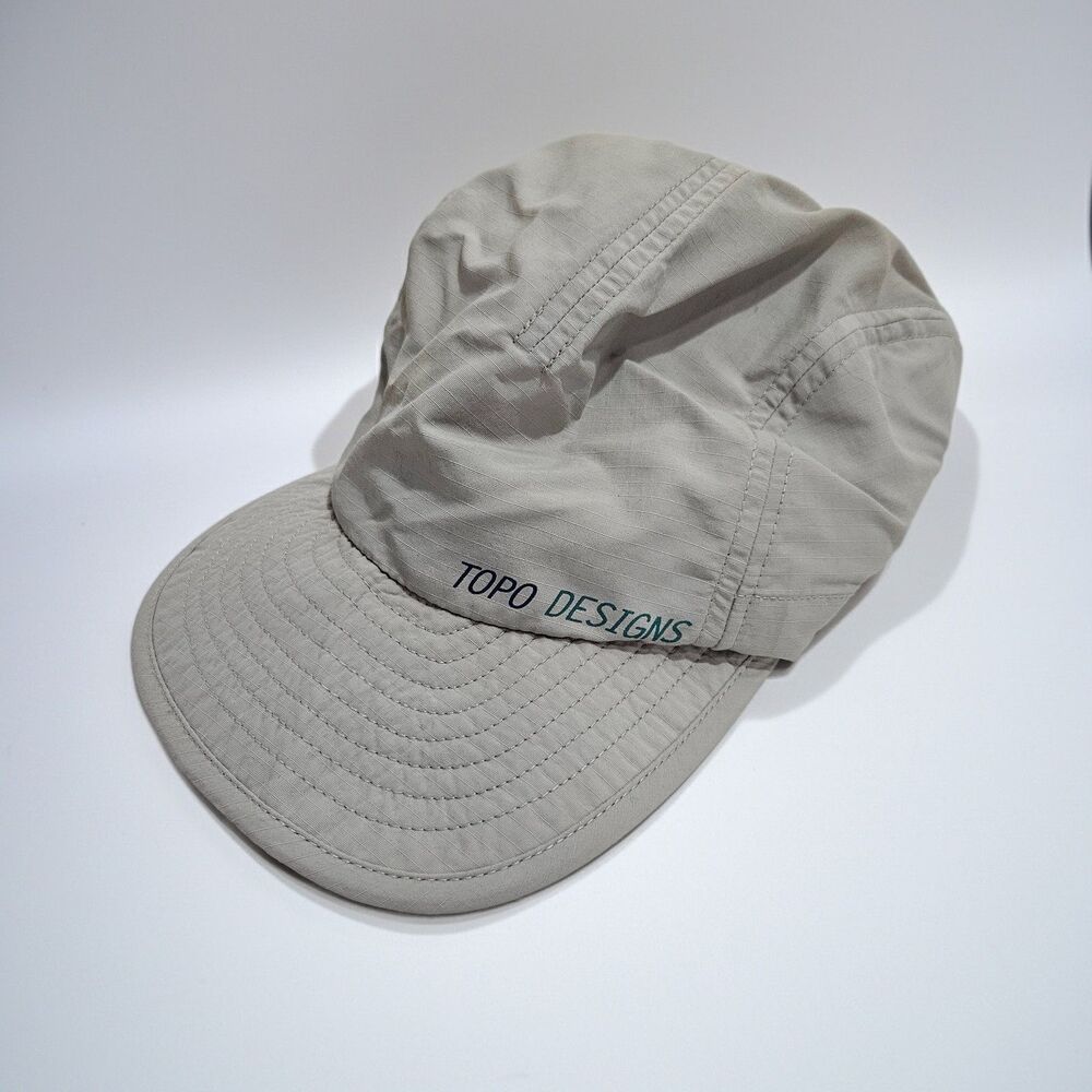 Topo Designs Soft Brim Nylon Camp Hat Light Gray Outdoor Ball Cap Short Brim